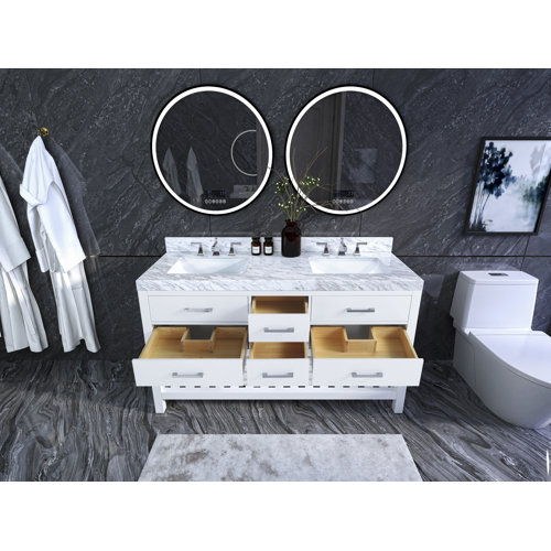Sand & Stable Carrie 60'' Double Bathroom Vanity with Marble Top